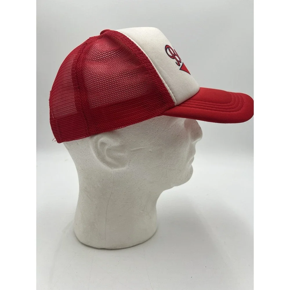Vintage‎ Boston Baseball Trucker Hat Red White Snapback Mesh Cap Adult OSFM